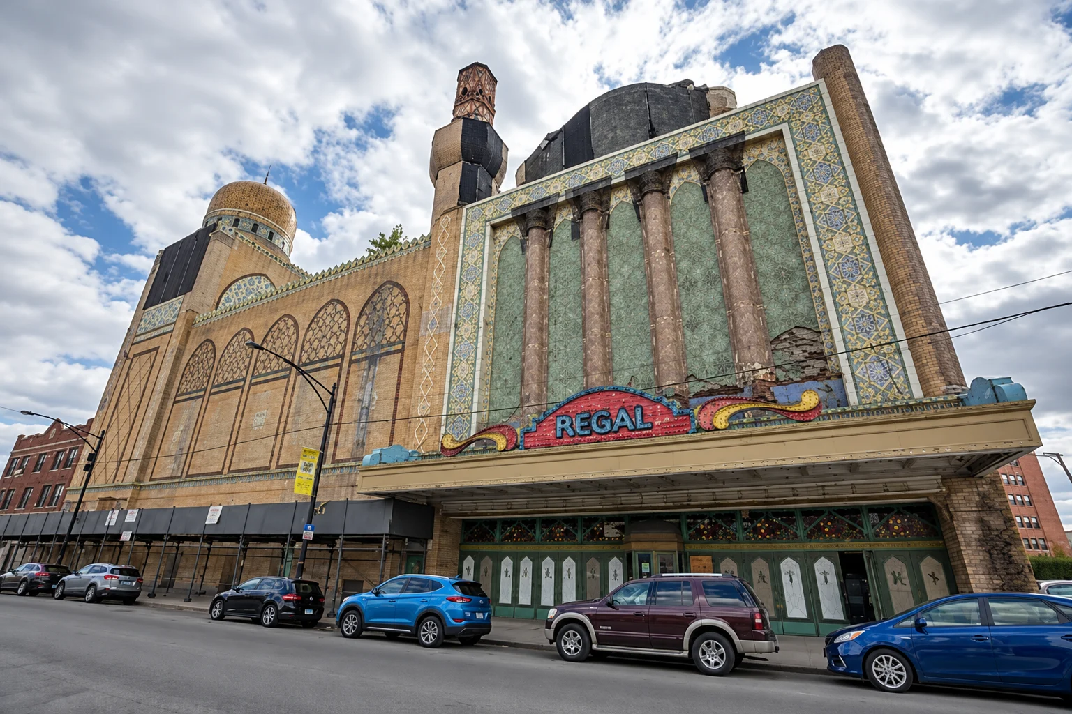 Avalon Regal Theater exterior on 79th Street in South Shore, Chicago